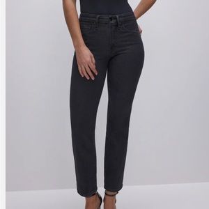 Good American Good Legs Straight Black Jeans